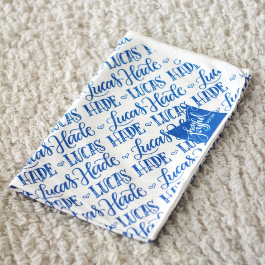 Personalized Swaddle - Hand-lettered name in one color - howjoyfulshop