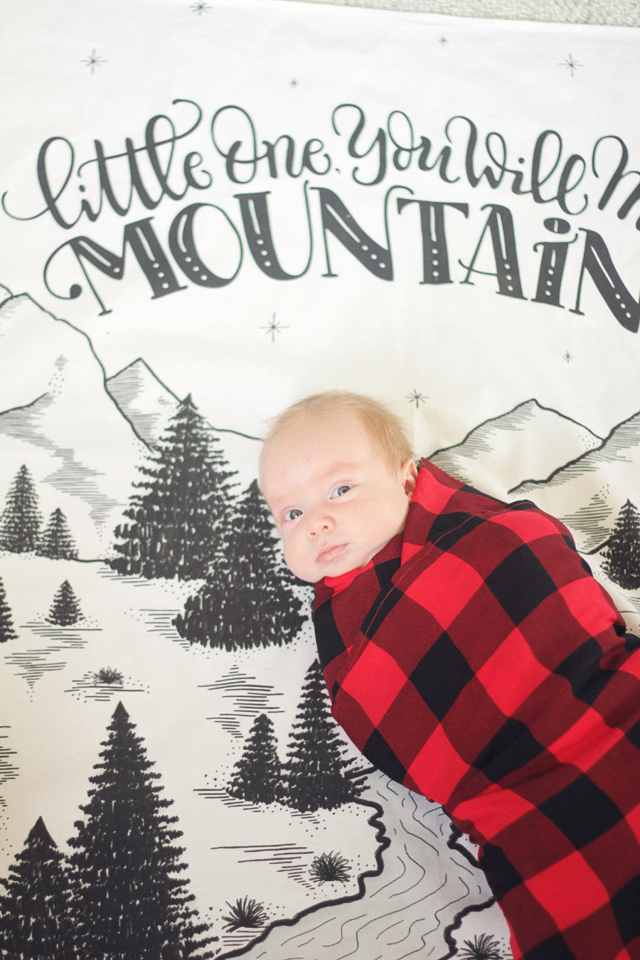 Muslin cotton swaddle - Little one, you will move mountains - howjoyfulshop