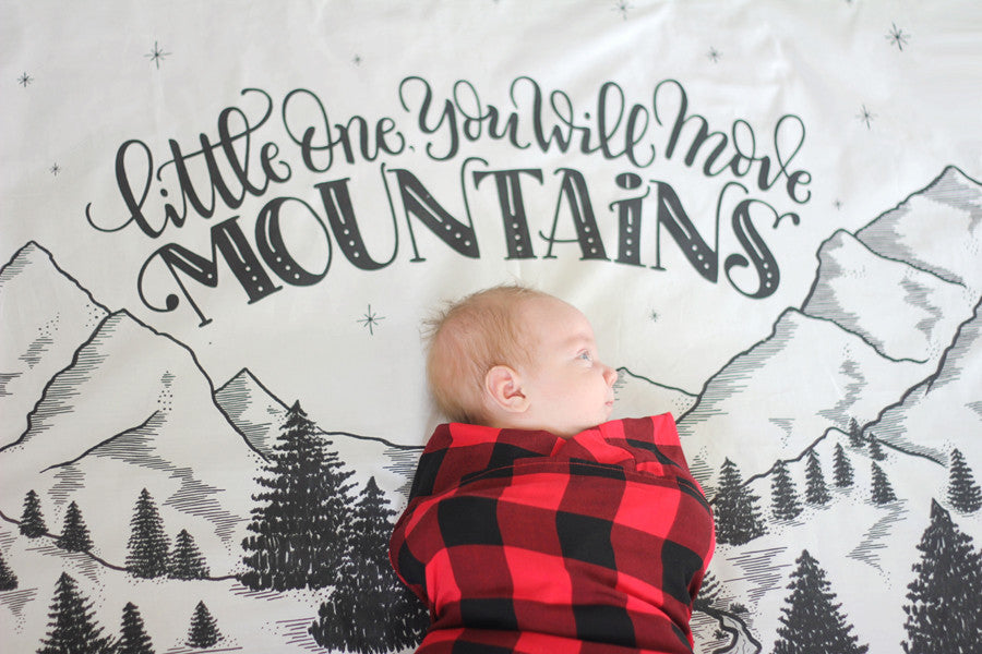 Muslin cotton swaddle - Little one, you will move mountains - howjoyfulshop