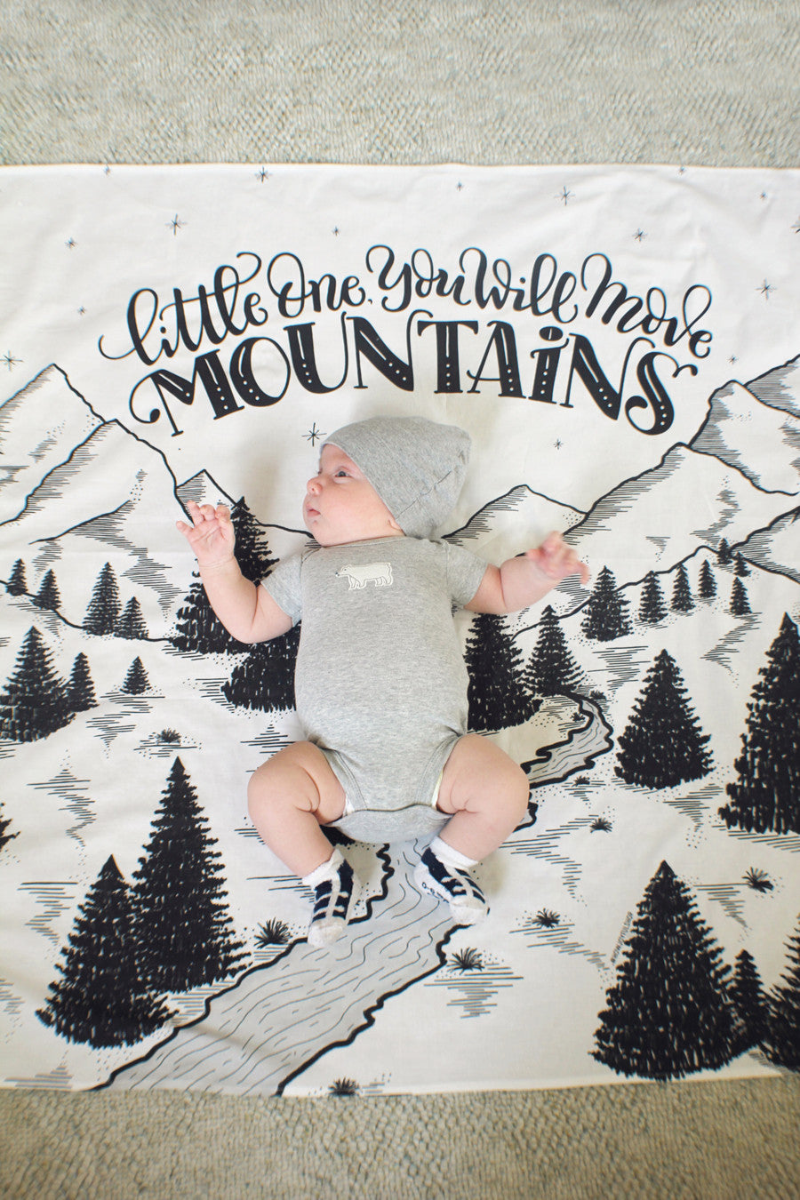 Muslin cotton swaddle - Little one, you will move mountains - howjoyfulshop