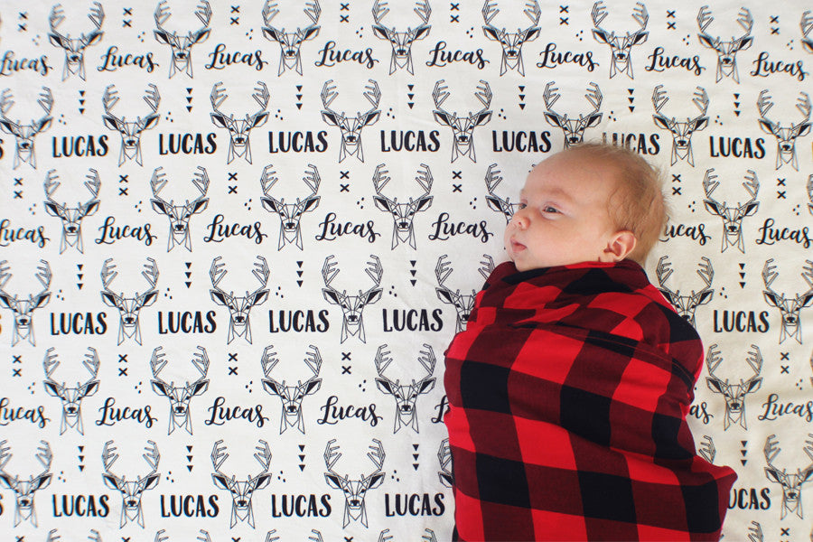 Personalized Swaddle - Deer - howjoyfulshop