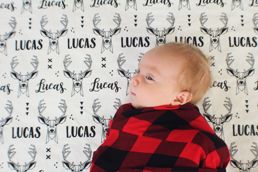 Personalized Swaddle - Deer - howjoyfulshop