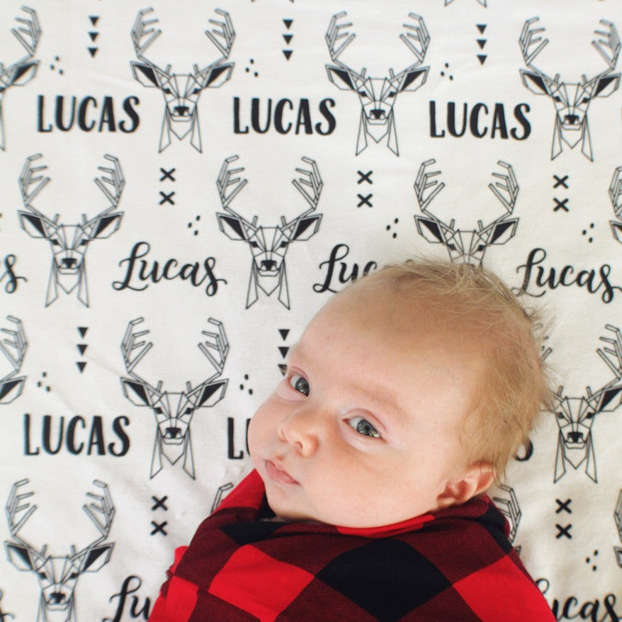 Personalized Swaddle - Deer - howjoyfulshop
