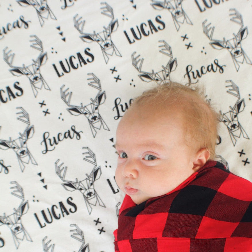 Personalized Swaddle - Deer - howjoyfulshop