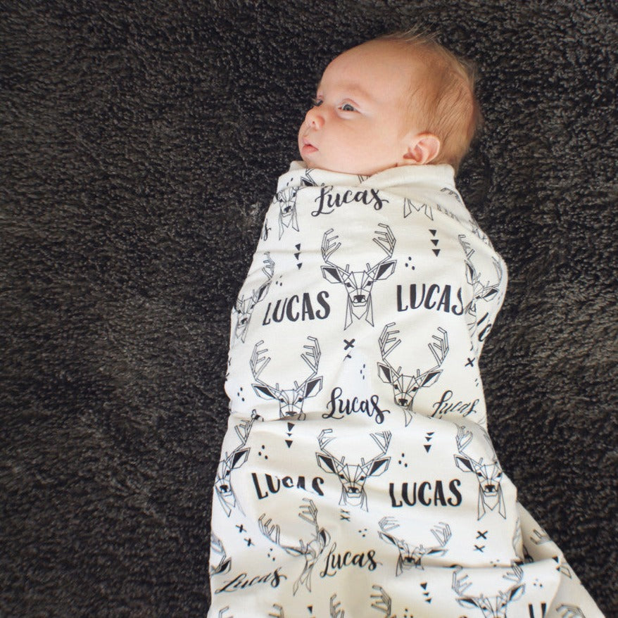 Personalized Swaddle - Deer - howjoyfulshop