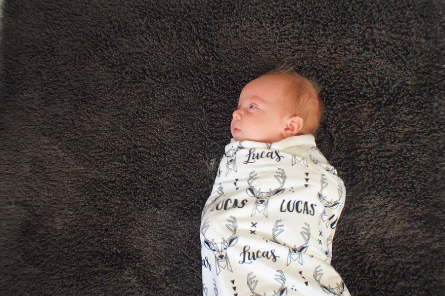 Personalized Swaddle - Deer - howjoyfulshop