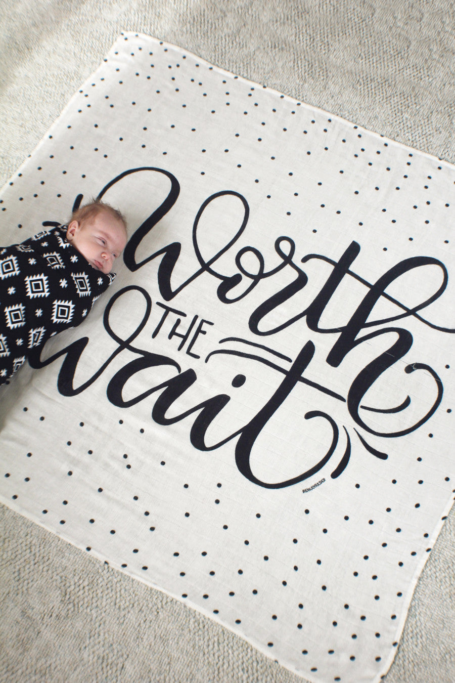 Muslin cotton swaddle - Worth the wait - SALE - howjoyfulshop