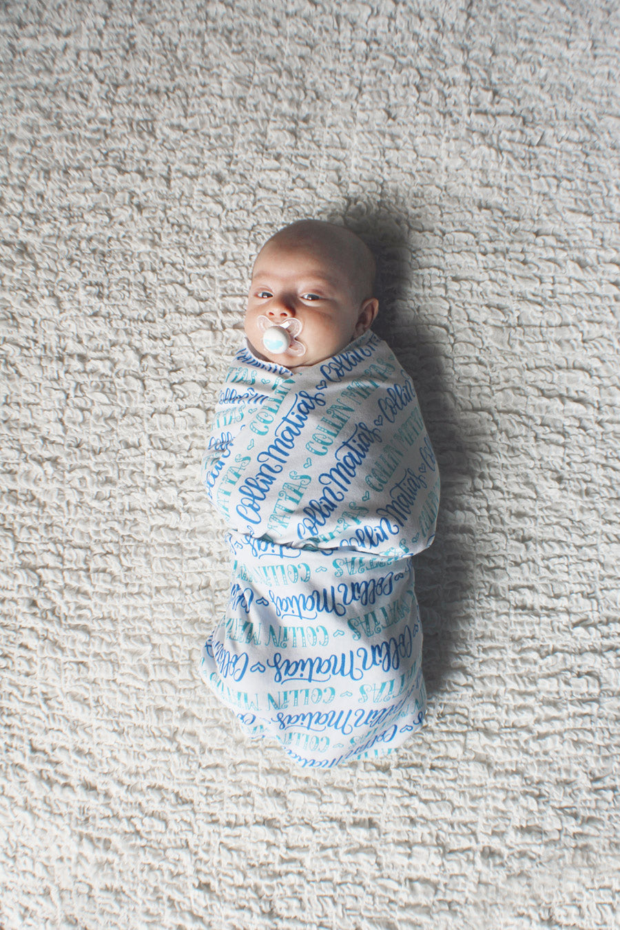 Personalized Swaddle - 2 color design - Birth announcement - howjoyfulshop