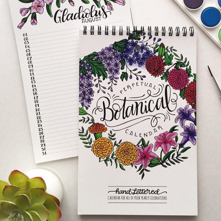 Perpetual calendar - Botanical calendar - howjoyfulshop