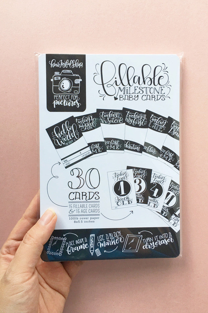 Fillable baby photo cards - Set of 30 - SALE - howjoyfulshop