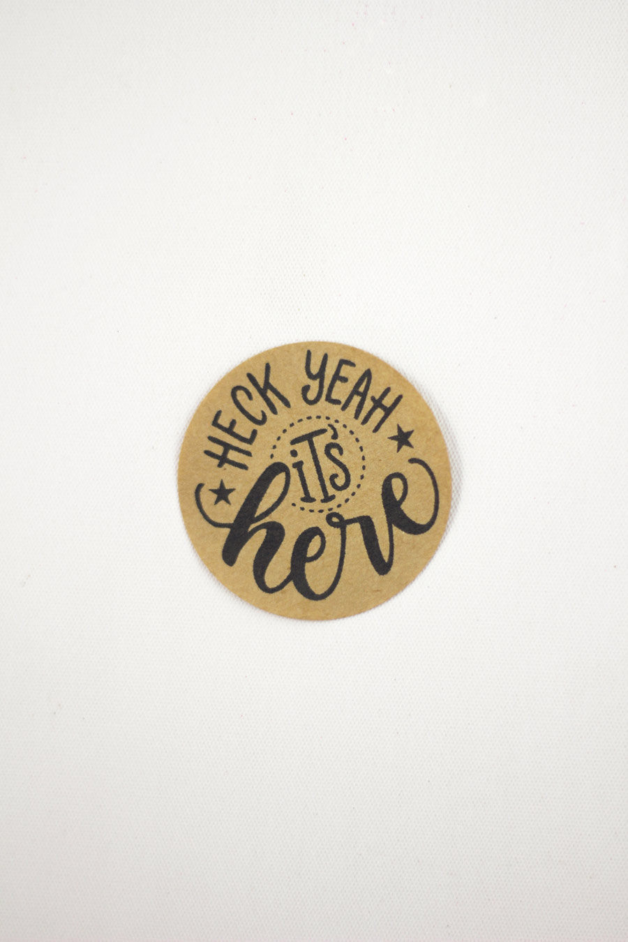 Set of 12 Kraft Stickers - Heck yeah it's here - howjoyfulshop