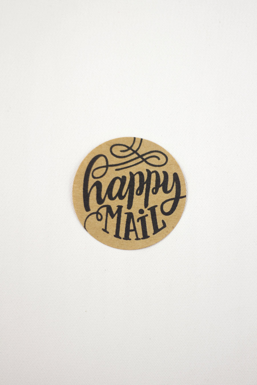 Set of 12 Kraft Stickers - Happy Mail - howjoyfulshop