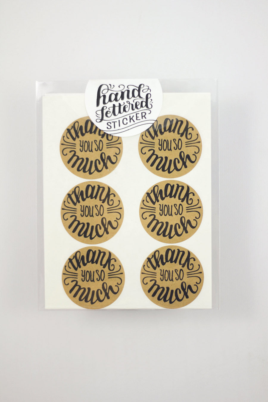 Set of 12 Kraft Stickers - Thank you so much - howjoyfulshop