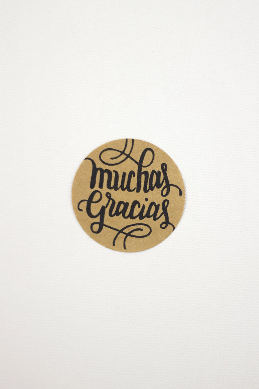 Set of 12 Kraft Stickers - Muchas gracias - howjoyfulshop