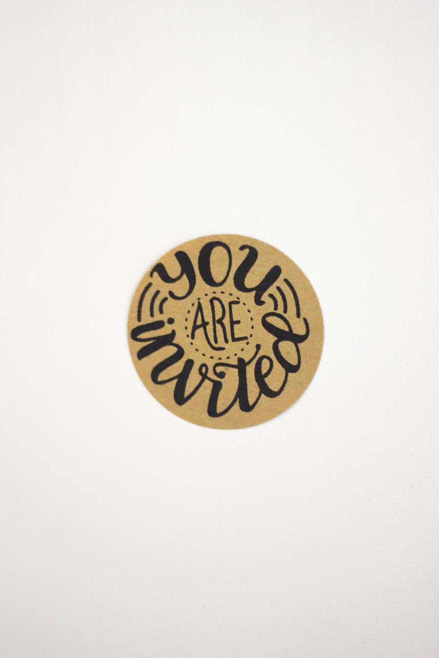 Set of 12 Kraft Stickers - You are invited - howjoyfulshop