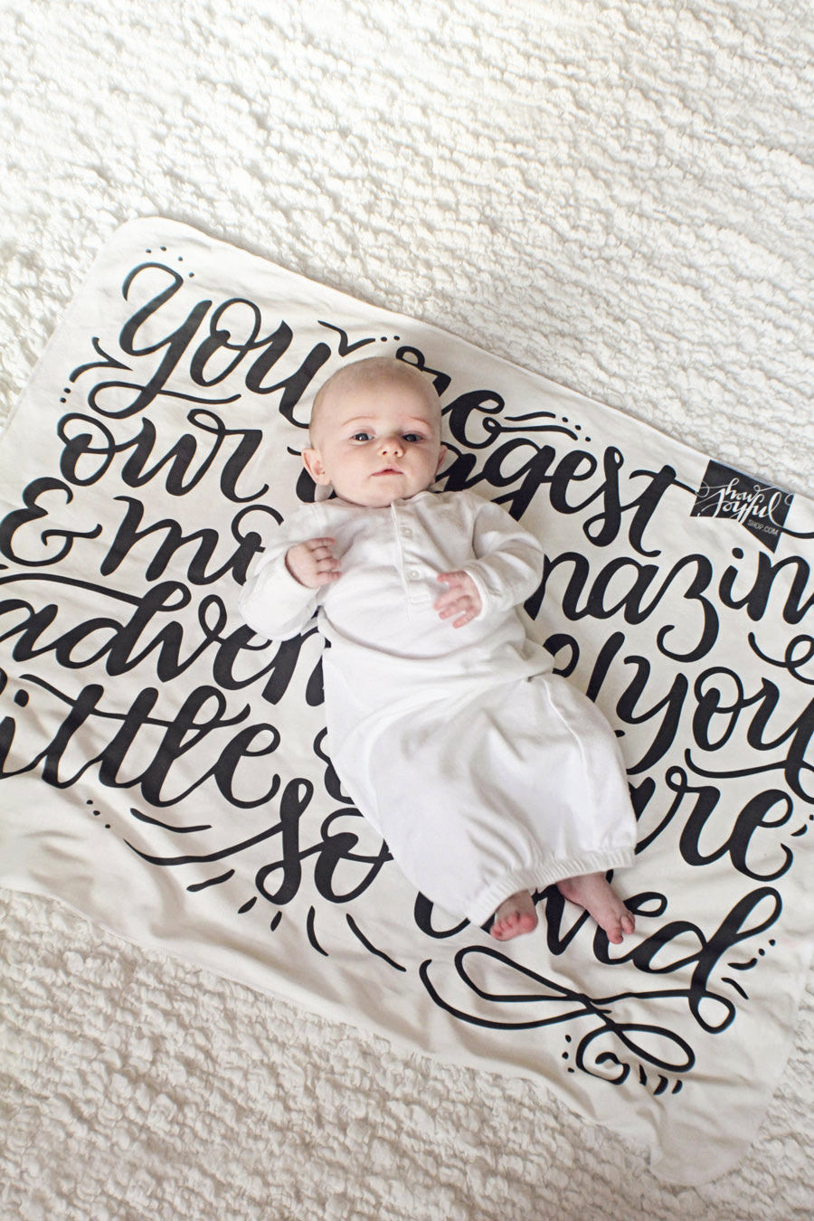 Swaddle - You are our biggest and most amazing adventure - LAP SIZE - SALE - howjoyfulshop