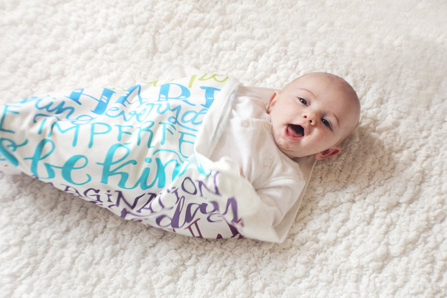 Rainbow wishes swaddle - Organic cotton - LAP SIZE - SALE - howjoyfulshop