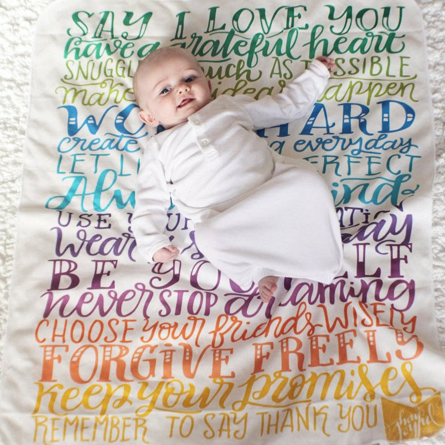 Rainbow wishes swaddle - Organic cotton - LAP SIZE - SALE - howjoyfulshop