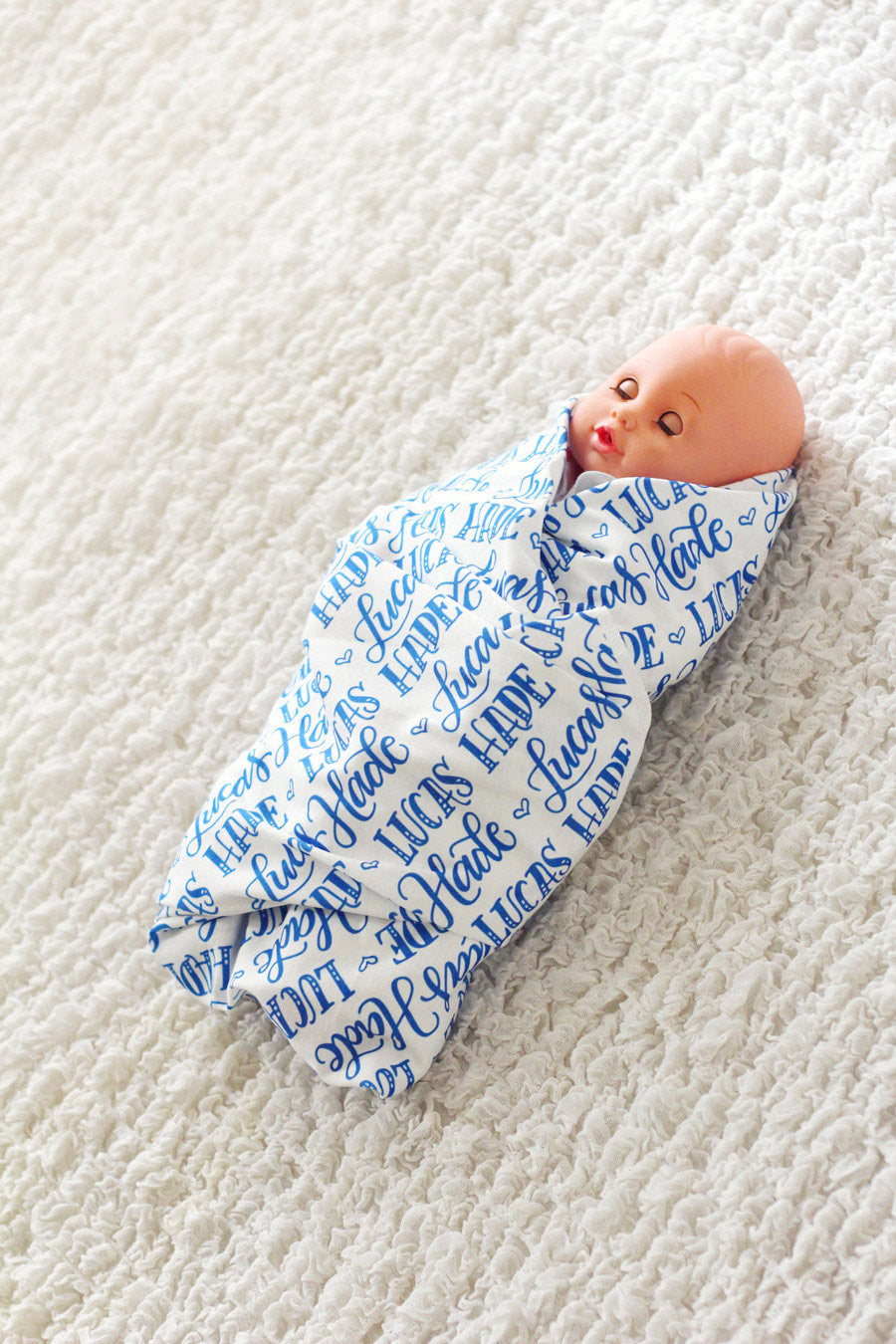 Personalized Swaddle - Hand-lettered name in one color - howjoyfulshop