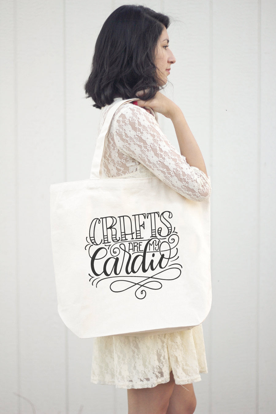 Big Tote bag - Crafts are my cardio - howjoyfulshop