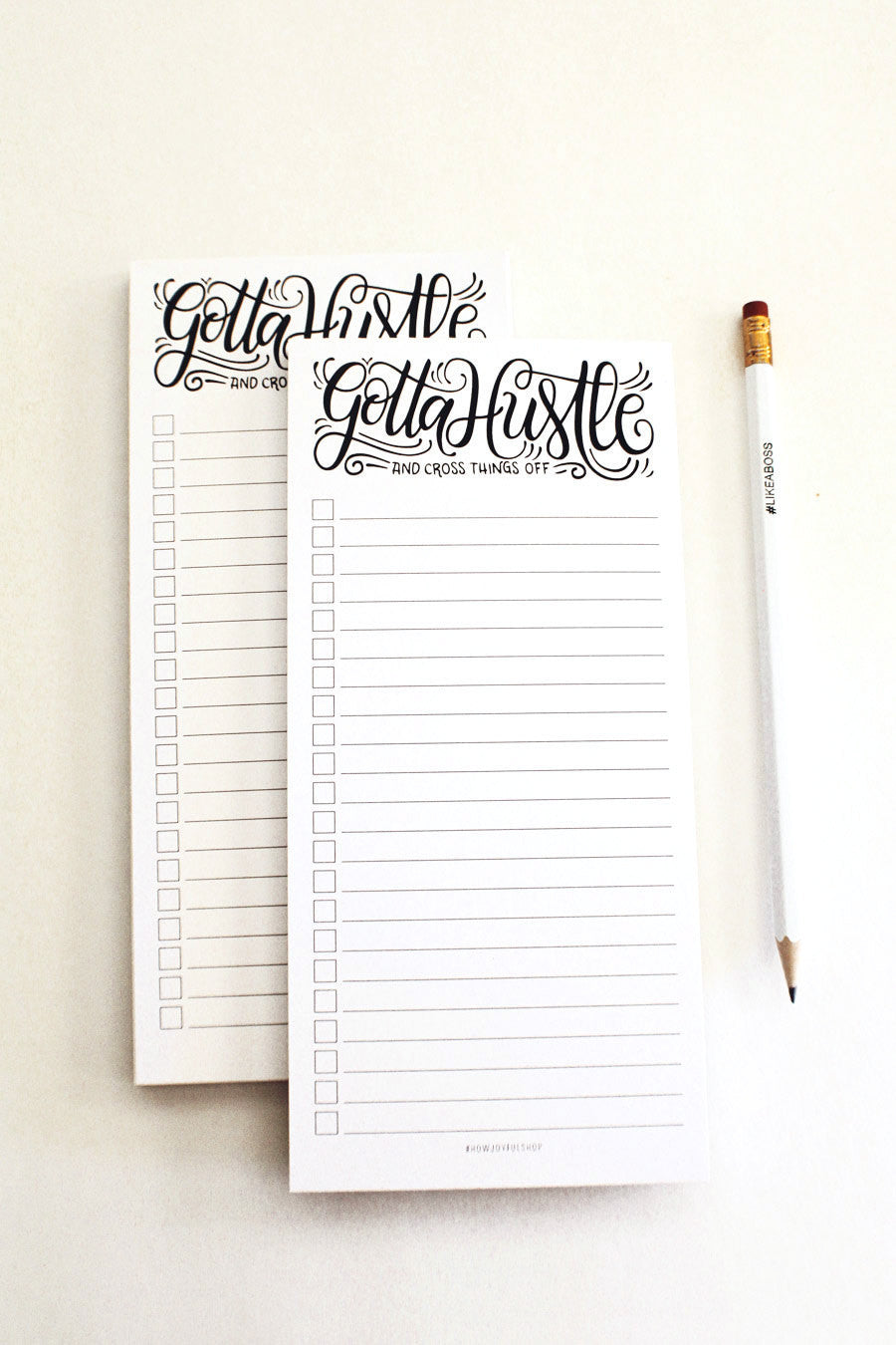 notepad - Gotta hustle, and cross things off - howjoyfulshop