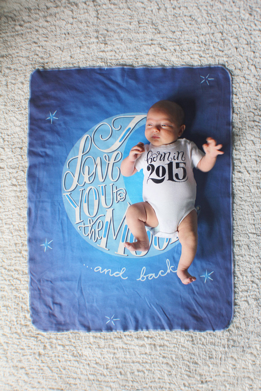 Swaddle - Organic cotton - LAP SIZE - I love you to the moon and back - SALE - howjoyfulshop