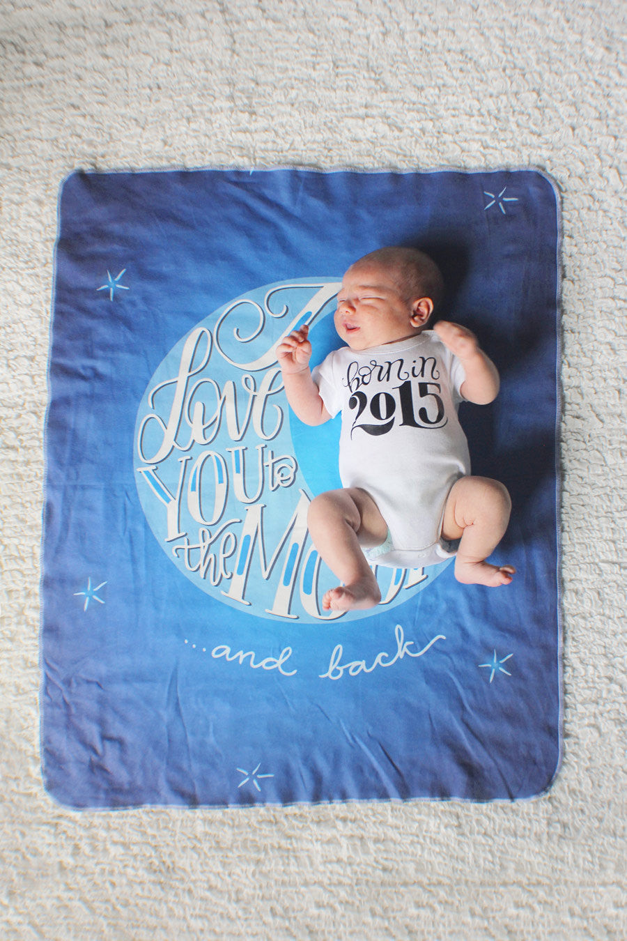 Swaddle - Organic cotton - LAP SIZE - I love you to the moon and back - SALE - howjoyfulshop