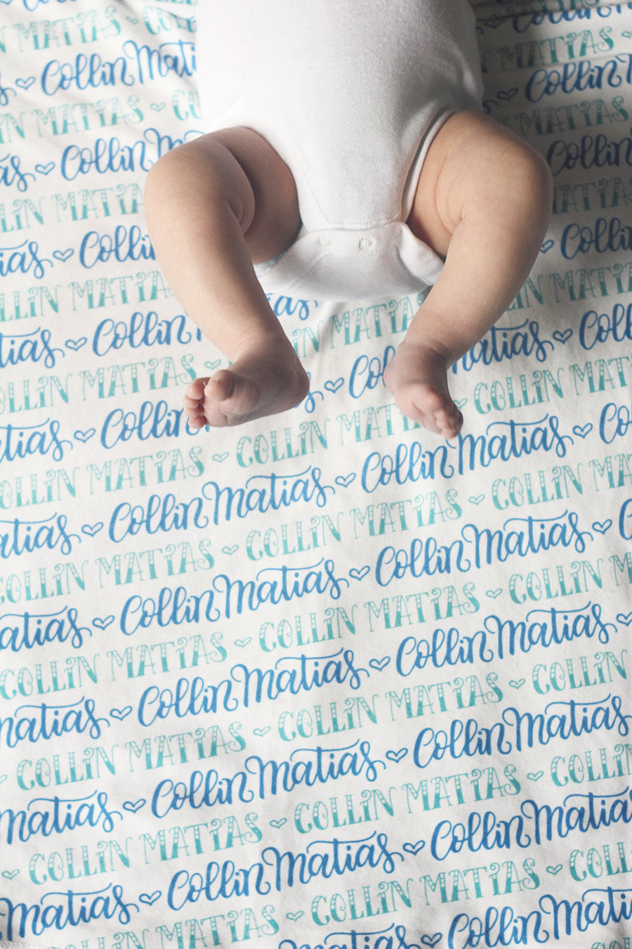 Personalized Swaddle - 2 color design - Birth announcement - howjoyfulshop