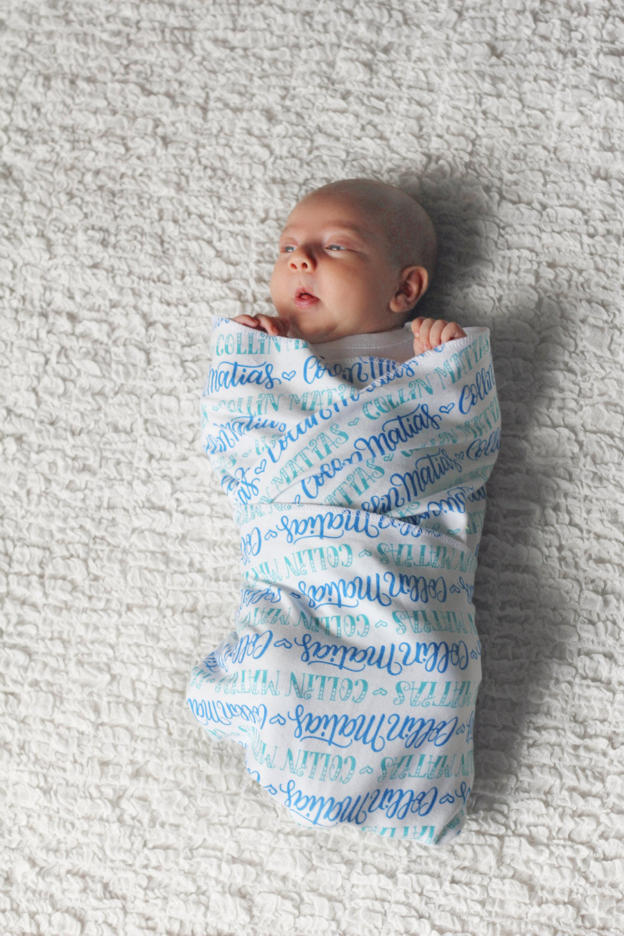 Personalized Swaddle - 2 color design - Birth announcement - howjoyfulshop