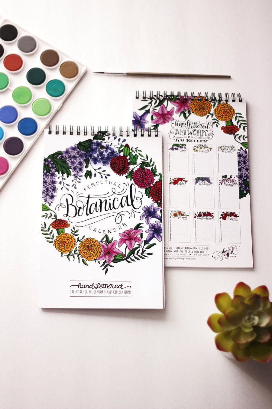 Perpetual calendar - Botanical calendar - howjoyfulshop