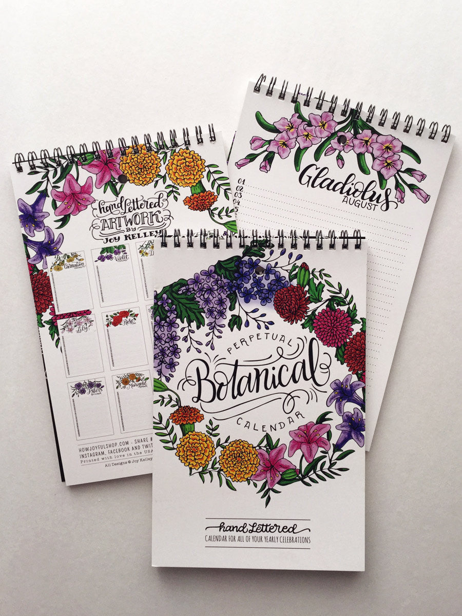 Perpetual calendar - Botanical calendar - howjoyfulshop