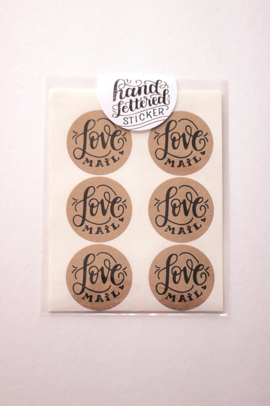 Set of 12 Kraft Stickers - Love mail - howjoyfulshop