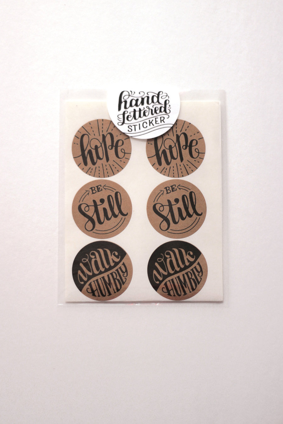 Set of 12 Kraft Stickers - Faith pack - howjoyfulshop