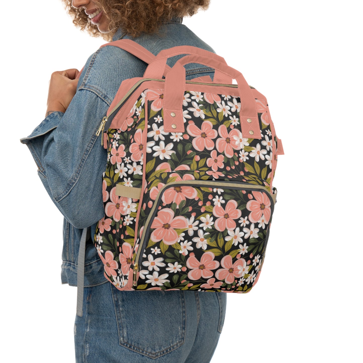 Pink Wildflower - Backpack / Diaper Bag - howjoyfulshop