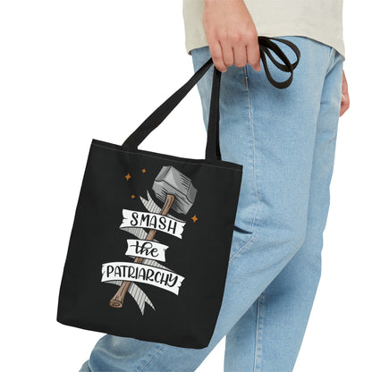 Smash the Patriarchy - Hammer Feminist Tote Bag Black