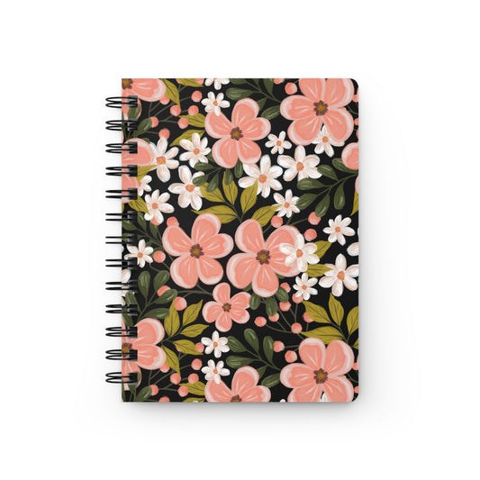 Pink Wildflower - Spiral Bound Journal - howjoyfulshop