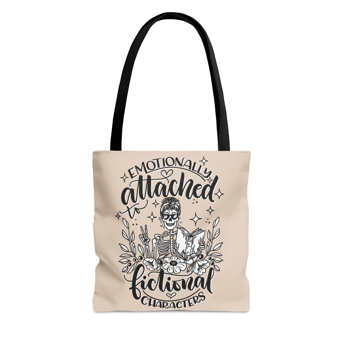 Emotionally Attached to Fictional Characters - Book Lover Tote Bag Tan