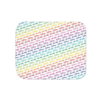 Personalized Lettered Rainbow Sherpa Blanket - howjoyfulshop