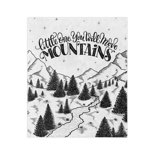 Little one you will move mountains - Velveteen Blanket - howjoyfulshop