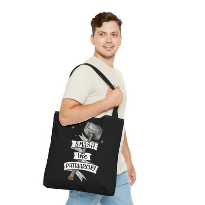 Smash the Patriarchy - Hammer Feminist Tote Bag Black