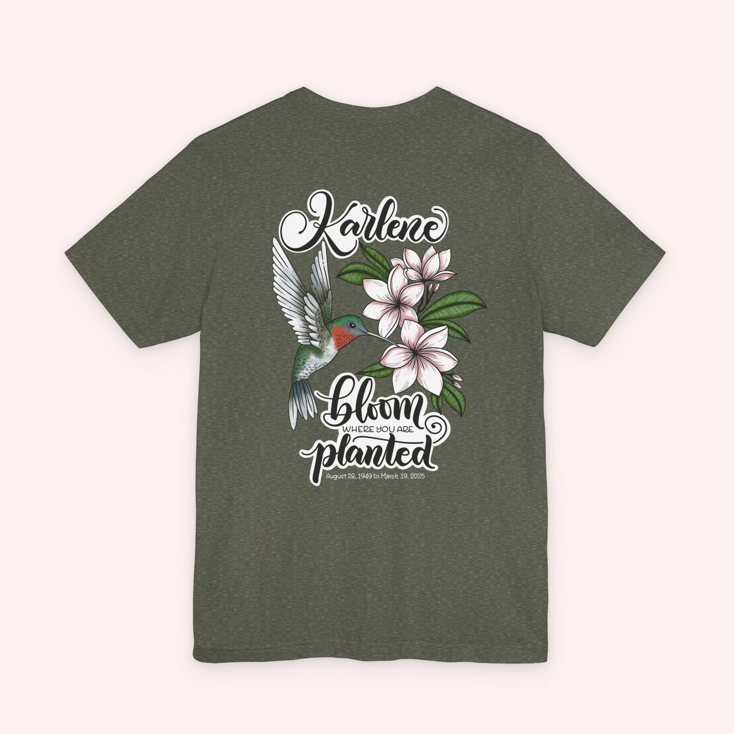 In honor of Karlene - Double sided print - Unisex Jersey Short Sleeve Tee