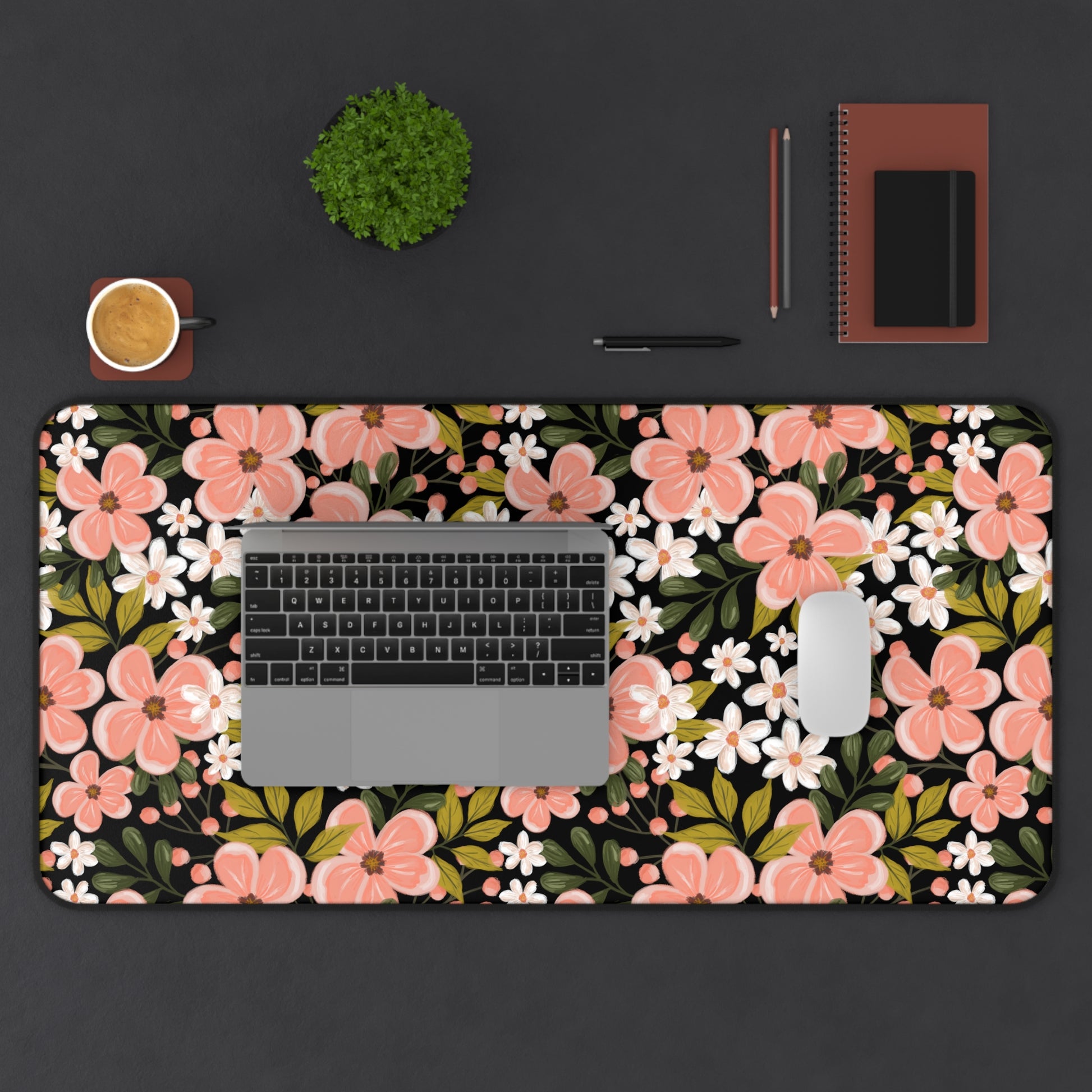 Pink Wildflower - Desk Mat - howjoyfulshop