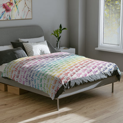 Personalized Lettered Rainbow Velveteen Blanket - howjoyfulshop