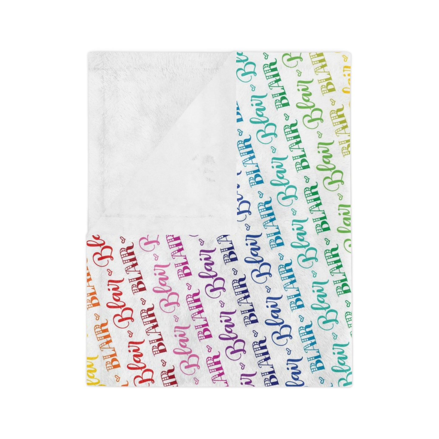Personalized Lettered Rainbow Velveteen Blanket - howjoyfulshop