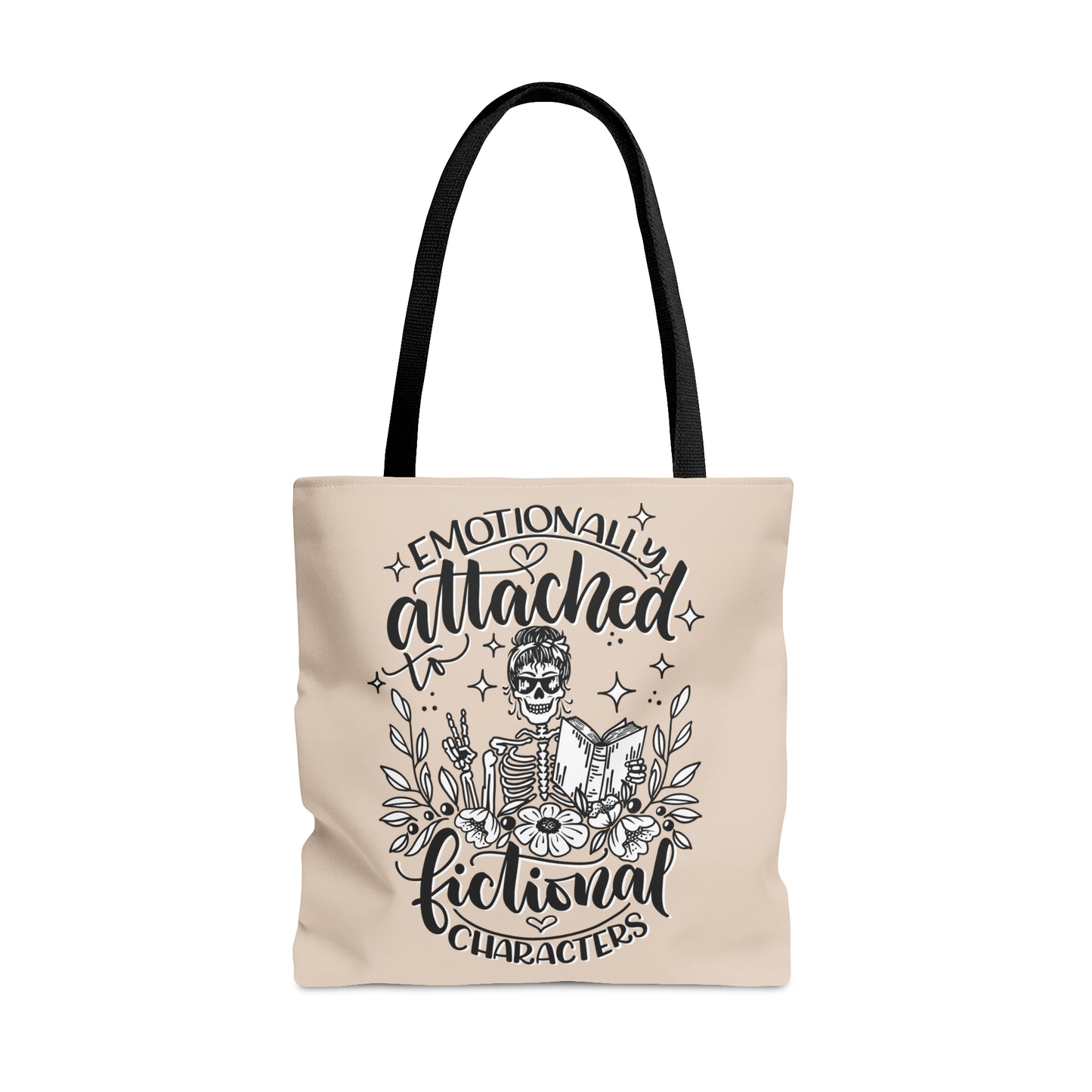 Emotionally Attached to Fictional Characters - Book Lover Tote Bag Tan