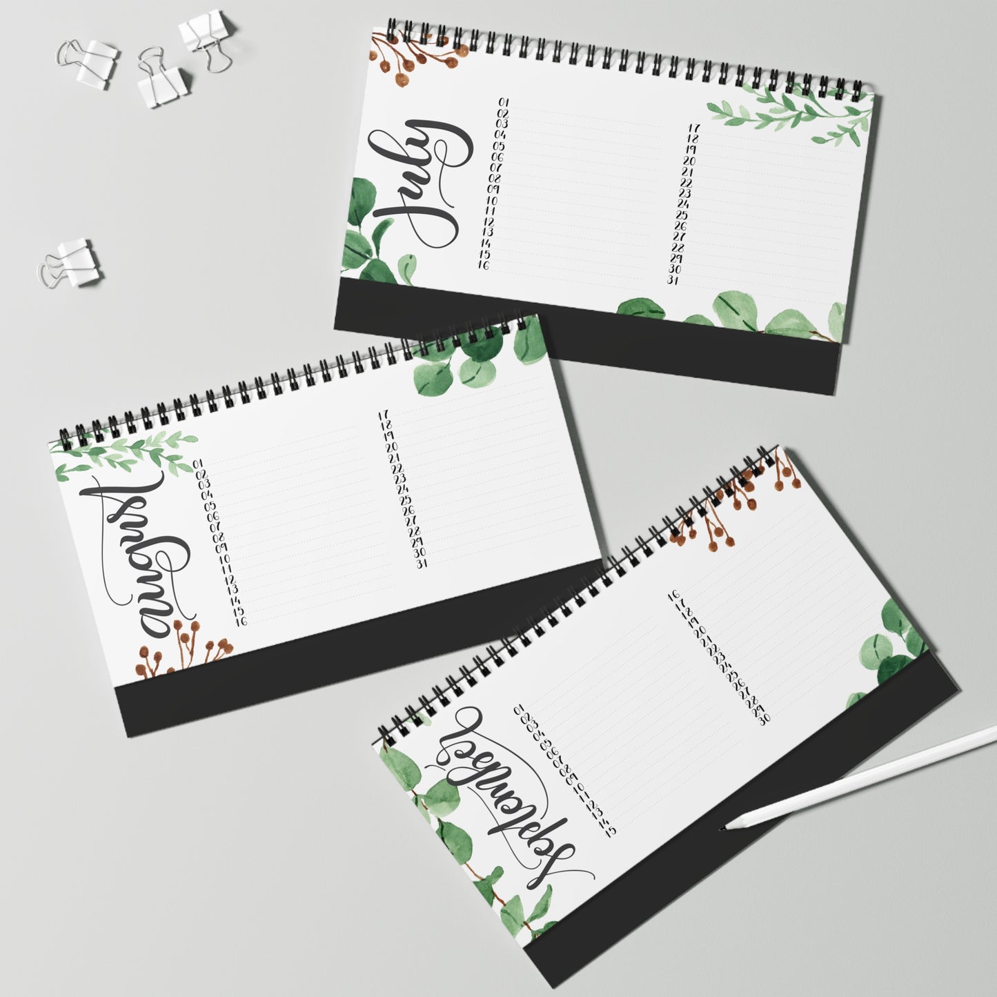 Perpetual Desk Calendar - Eucalyptus Greenery - howjoyfulshop
