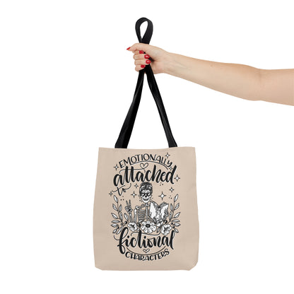 Emotionally Attached to Fictional Characters - Book Lover Tote Bag Tan