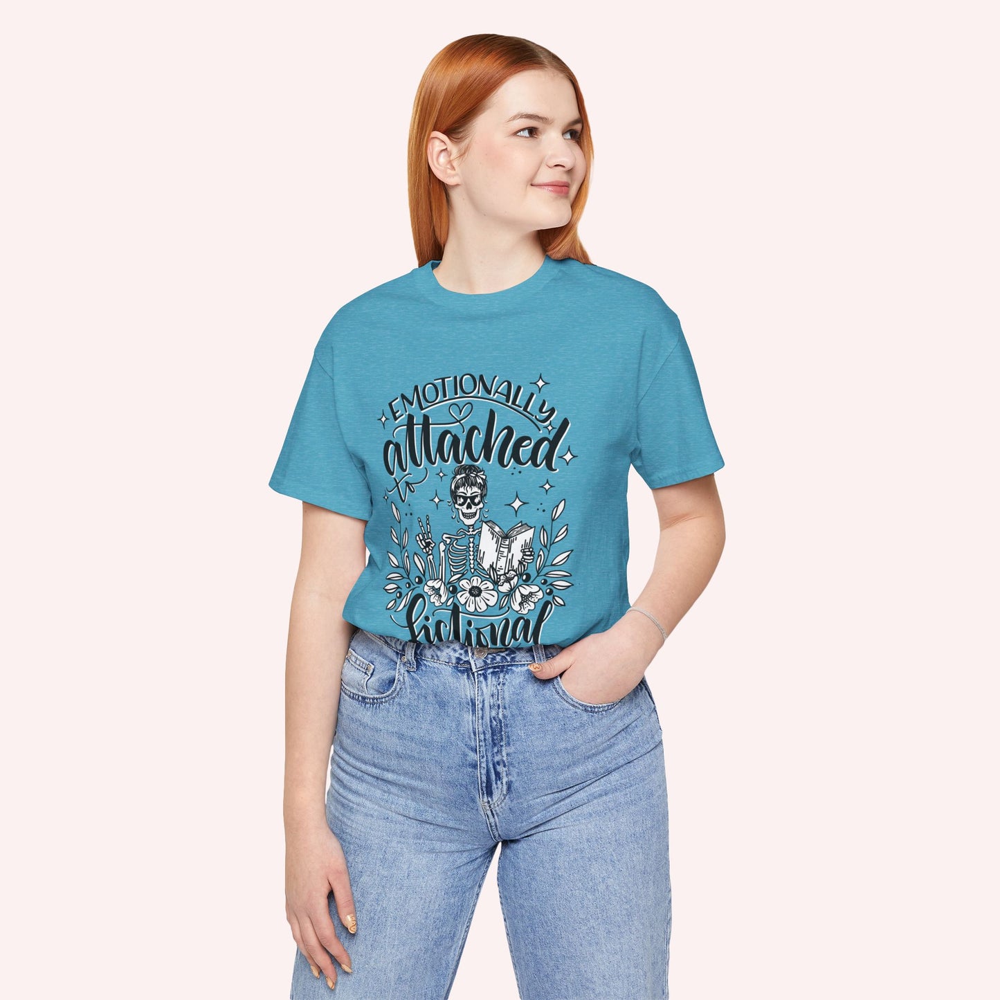 Emotionally attached to fictional characters -  Book lover Jersey Tee