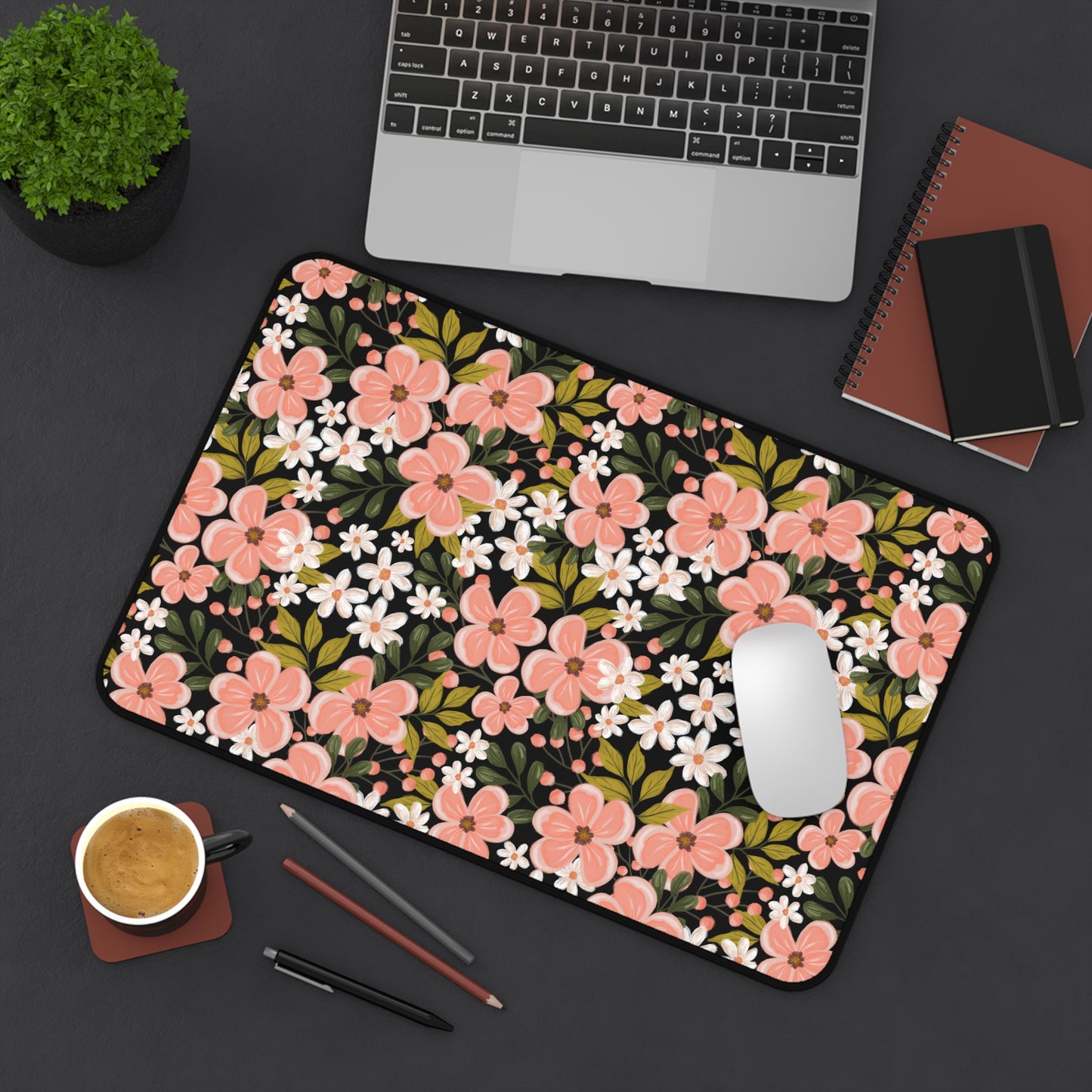 Pink Wildflower - Desk Mat - howjoyfulshop