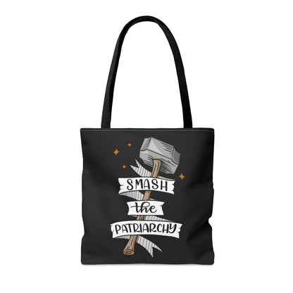 Smash the Patriarchy - Hammer Feminist Tote Bag Black